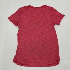 Lululemon Women's Love Tee IV Mini Stripe Heathered Pink